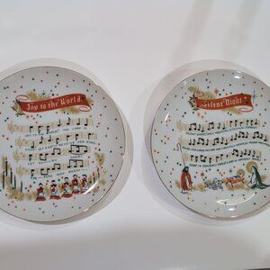 Rare Lipper & Mann Creations Japan Christmas Plates Decorative Musical